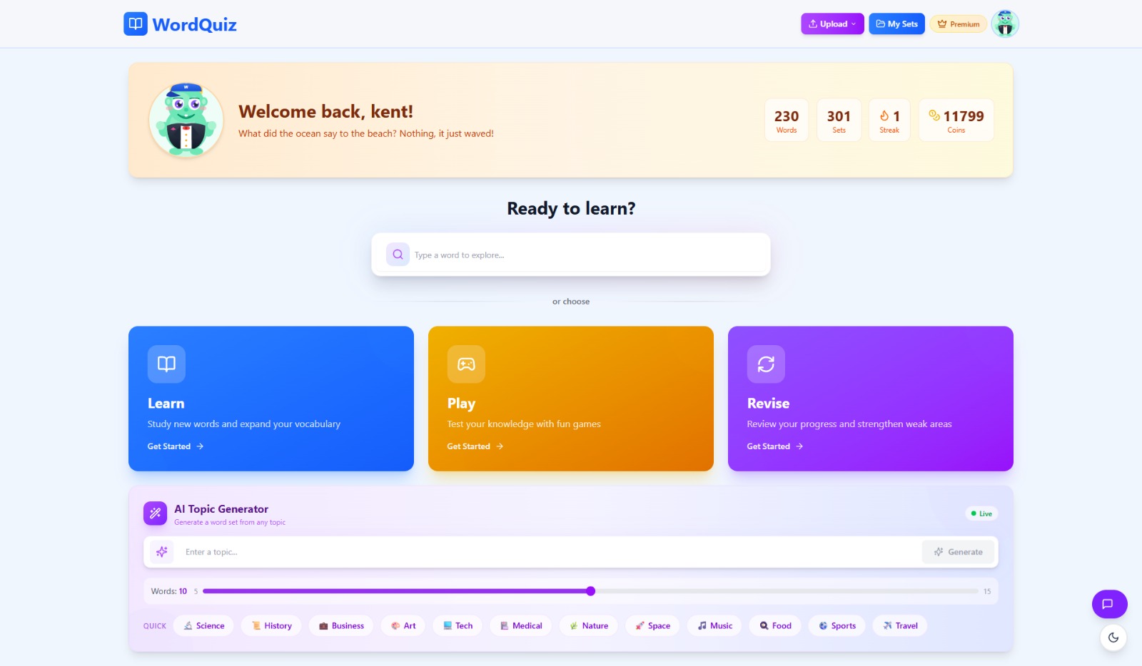 WordQuiz | English vocabulary learning platform